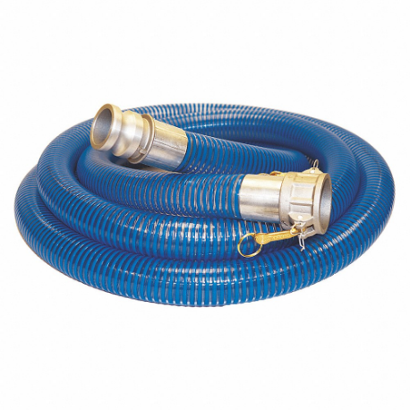 Water Suction and Discharge Hose, 3 Inch Heightose Inside Dia, 65 psi, Blue/Clear