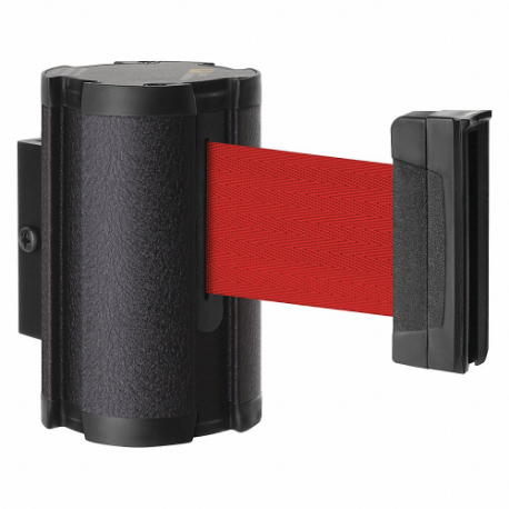 Retractable Belt Barrier, Red, Wrinkle, 7 ft Belt Length