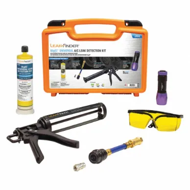 Universal A/C Leak Detection Kit, With 8 oz. Dye Cartridge, House Coupler, UV Lamp, Case