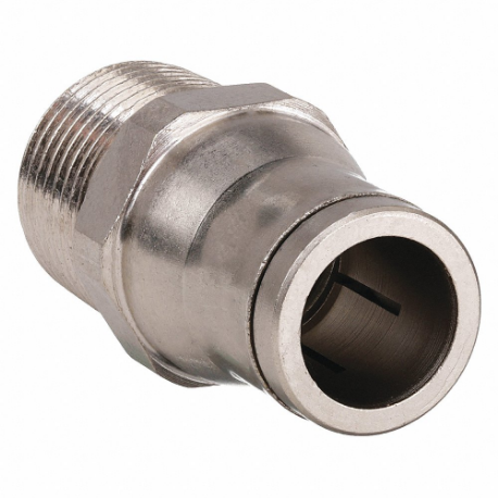 Male Connector, Nickel Plated Brass, Push-To-Connect X Mbspt, 3/8 Inch Pipe Size