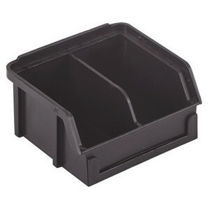Lewisbins PB10-XXL Black, Molded-In Divider Container, 3.5 x 4 x 2 Inch  Size, Black, 19YY04