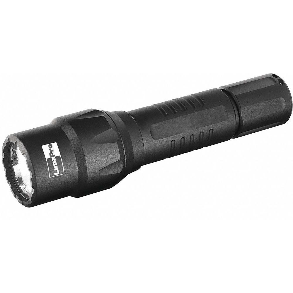 Industrial LED Handheld Flashlight, Aluminium, Maximum Lumens Output 640, Black