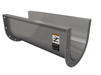 Trough, Form Top, 120 Inch Length, 0.135 Inch Thickness, 7 Inch Inside Width, Steel
