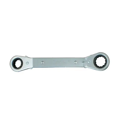 Ratcheting Box Wrench, SAE, 12 Point, 3/4 x 7/8 Inch Size, Chrome, Steel