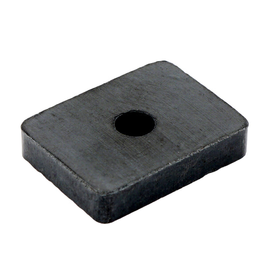 Block Magnet With Hole, 1.0 Inch Length, 0.75 Inch Width, Ceramic, Pack of 4