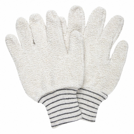 Knit Gloves, Size S, Glove Hand Protection, 500 Deg F Max Temp, Cotton, Knit Cuff, 12 PK