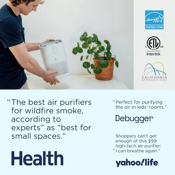 Medify MA-14 Air Purifier with H13 True HEPA Filter, 200 sq ft Coverage, White