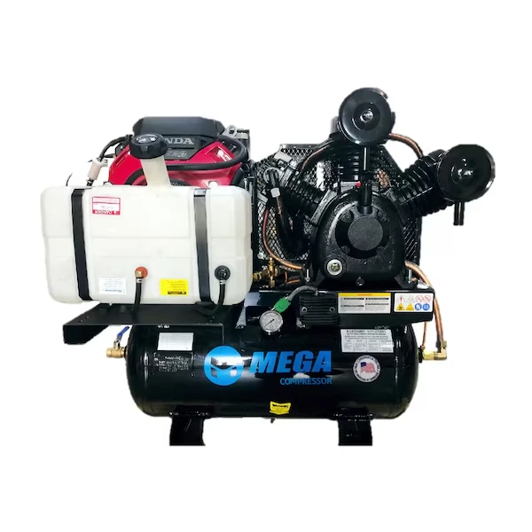 Mega Power Compressor, Honda GX630, Key Start 30 Gal, w/FuelTank