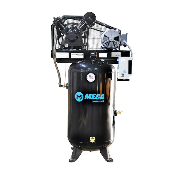Mega Power Compressor, 80 gal, 2 Stage, 208-230V 1PH 22CFM 175 PSI