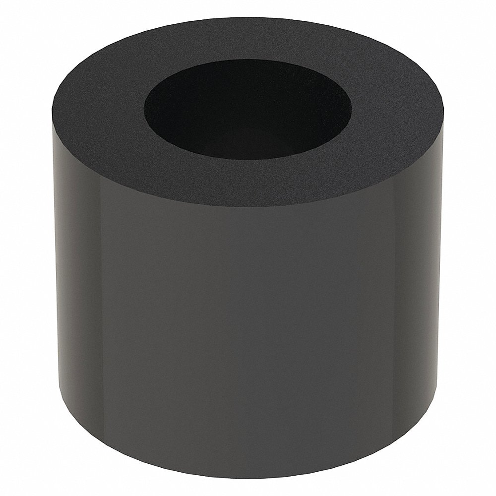 Round Spacer, Clear Hole, Nylon, 20mm Lg., 13.3mm I.D., 25mm O.D., 10 Pk