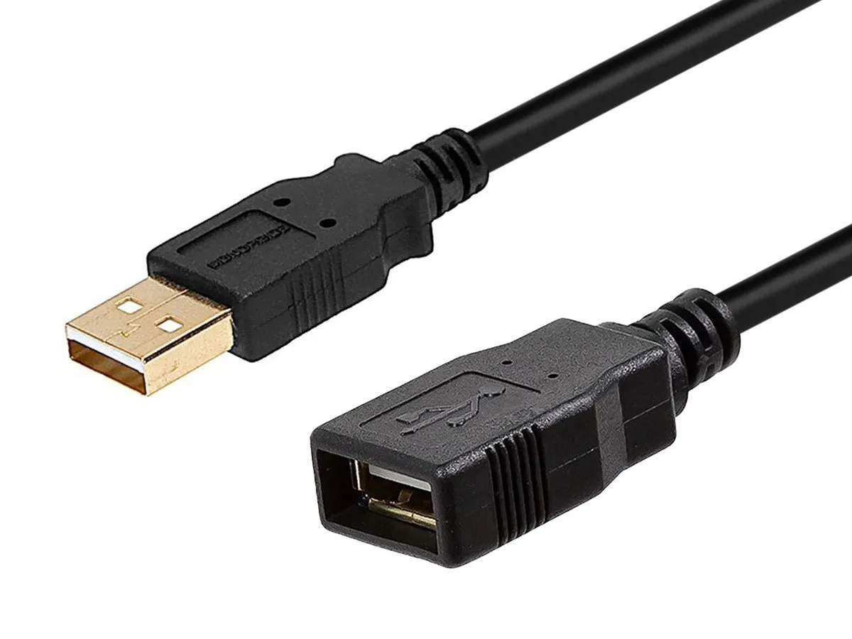 Extension USB Cable, 3 ft Cable Length, Black, A Male to A Female