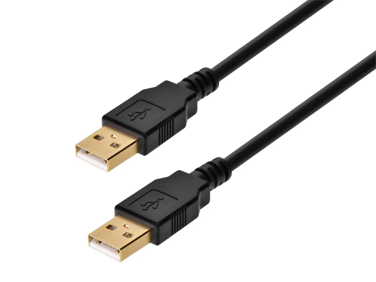 USB Cable, 2.0, 15 ft Cable Length, Black, A Male to A Male