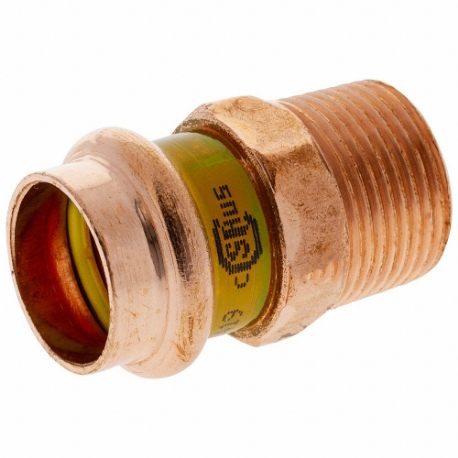Press Adapters, Copper, Press-Fit x Mnpt, 1 x 1 Inch Copper Tube Size, 1 Inch Pipe Size