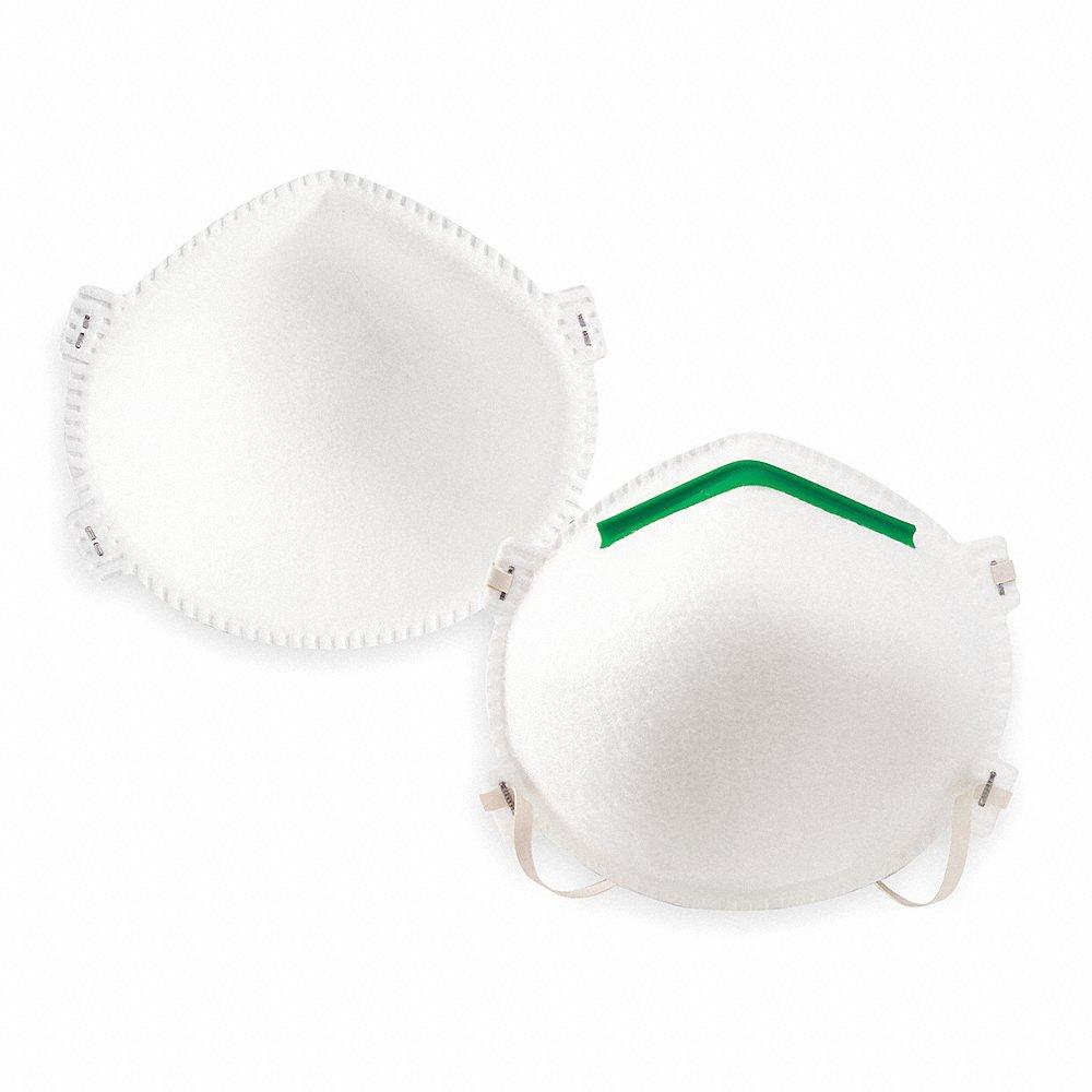 Disposable Respirator, Dual, Metal Nose Clip, White, M Mask Size, 20Pk