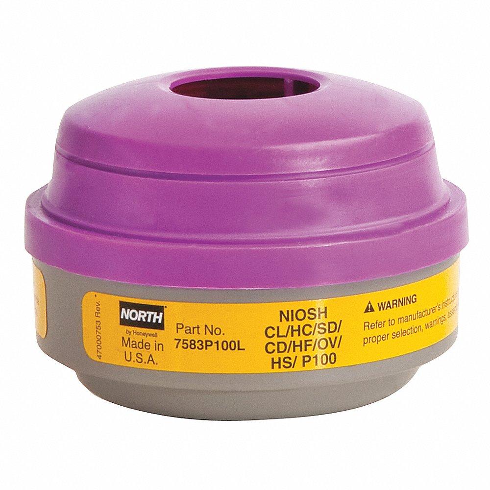 Combination Cartridge/Filter, Acid Gas/Organic Vapor, Magenta/Yellow Color