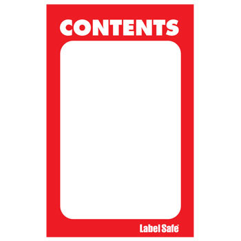 Content Label, Adhesive, 2 Inch x 3.5 Inch Size, Orange