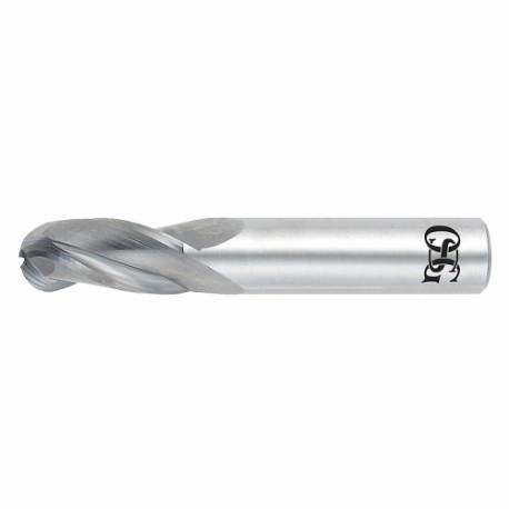 Ball End Mill, 3 Flutes, 5/16 Inch Milling Dia, 2.5 Inch Overall Length
