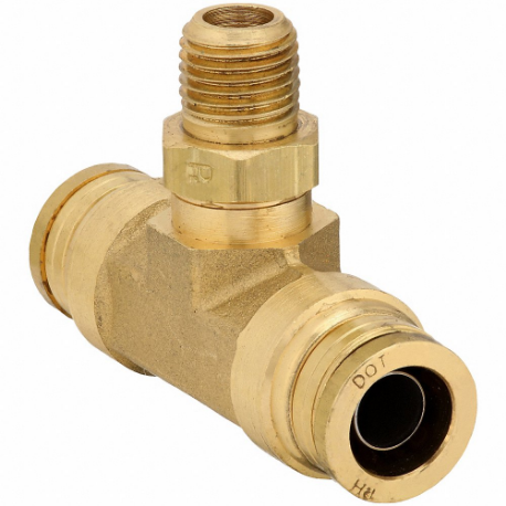 Brass DOT Push-to-Connect Fitting, Brass, Push-to-Connect x Push-to-Connect x MNPT