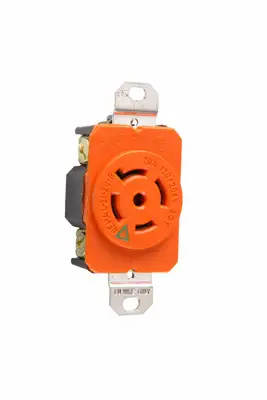 Single Receptacle, 20A, Isolated Ground, Orange