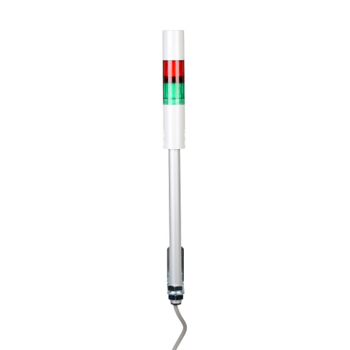 LED Signal Tower, 2 Tiers, 40mm Dia., Red/Green, Permanent Or Flashing Light Function