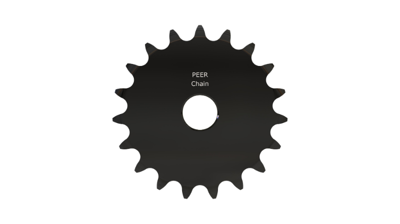 Sprocket, 3/4 Inch Size, Plain Bore, Hardened Teeth, Black Oxide