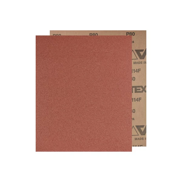 9 Inch x 11 Inch Abrasive Sheet, Cloth Backed, Aluminum Oxide (HP), 80 Grit