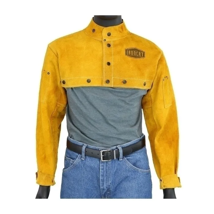 Welding Protection Jacket, 4XL, Gold, Each