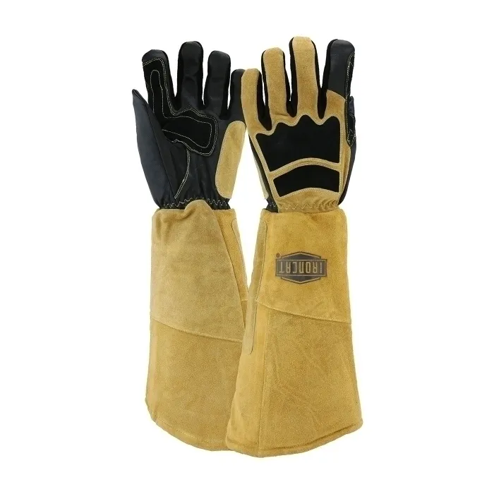 Welding Protection Gloves, 2XL, Gold, Pair