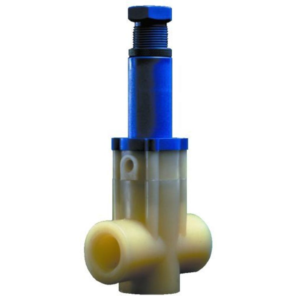 By-Pass Valve, In-line Pressure Relief, Polypropylene, 1/2 Inch Size