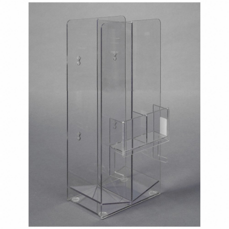 Cryo Box Holder, Holds 14 Box, Countertop/Wall, 2 Compartments, Petg, Clear
