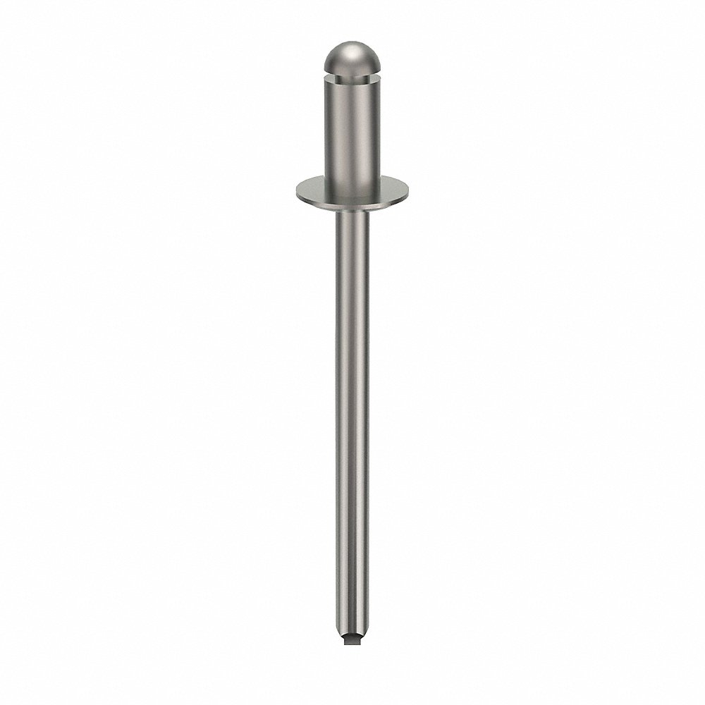 Blind Rivet, 1/8 Inch Dia., 0.250 Inch Length, 500Pk