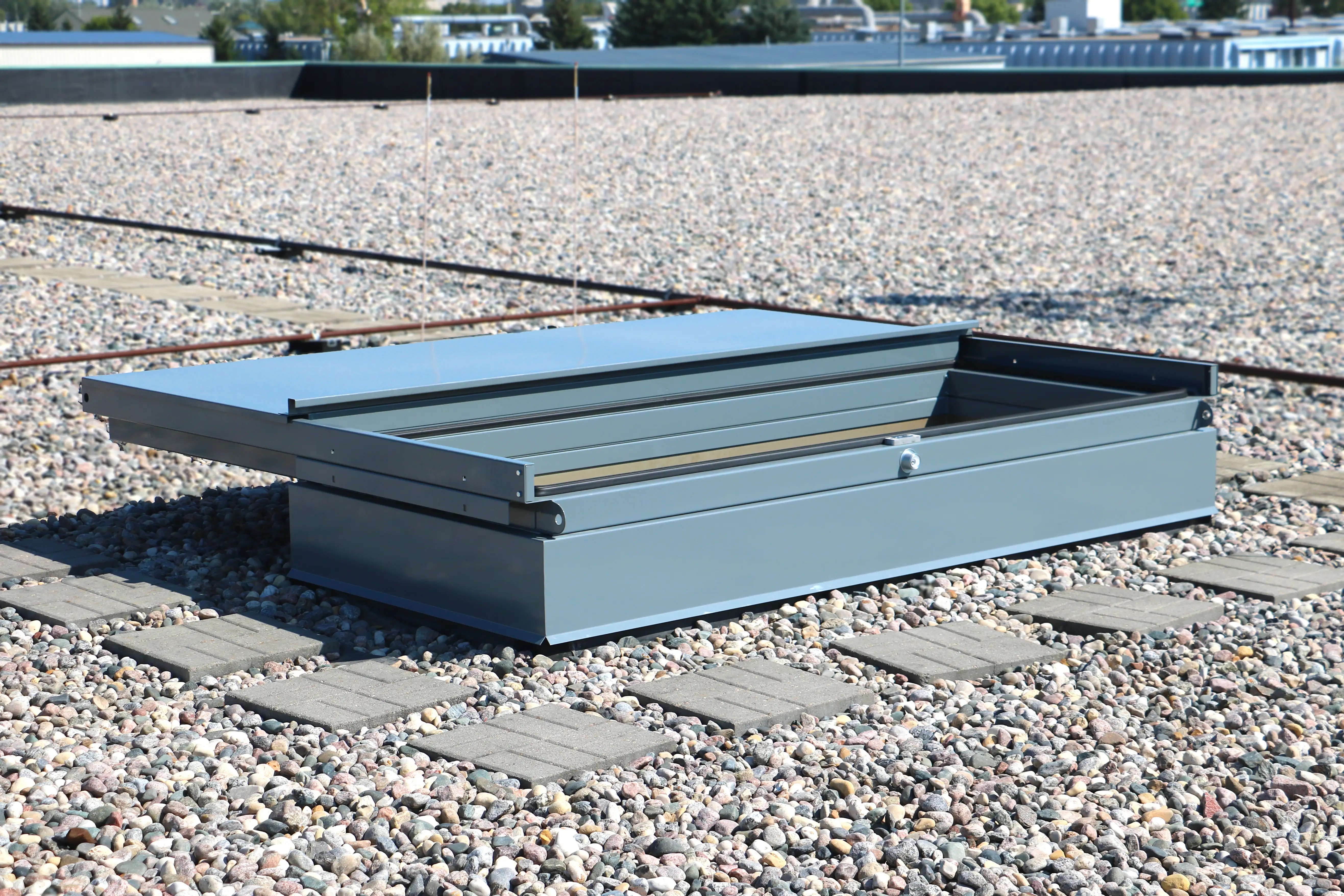 Roof Hatch, 30 Inch x 30 Inch Size, Slidewise, Almunium