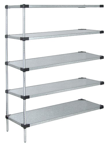 Wire Shelving, 5 Shelf Add-On, 21 x 36 x 63 Inch Size, Galvanized Steel