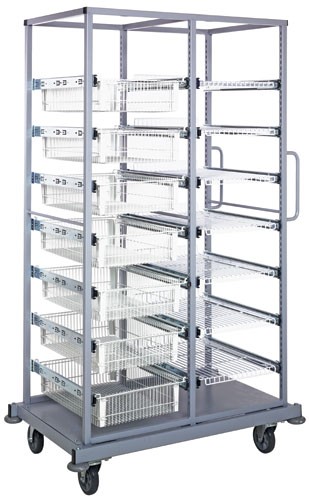 Double Bay Cart With Wire Baskets