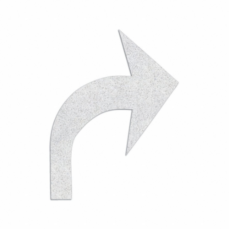 Preformed Thermoplastic Pavement Markings, Right Turn Arrow, White, 8 Ft Length