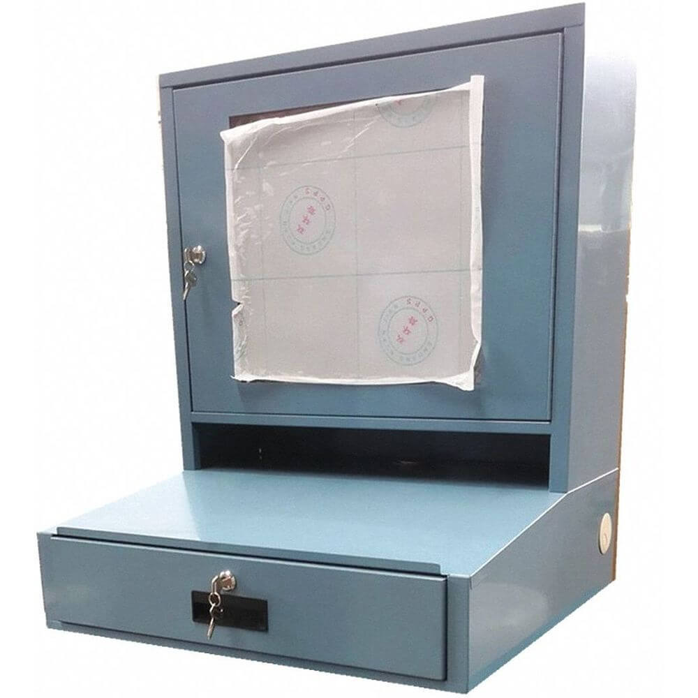 LCD Monitor Cabinet, 24-1/2 x 22-1/2 x 29-1/2 Inch Size, Steel, Blue