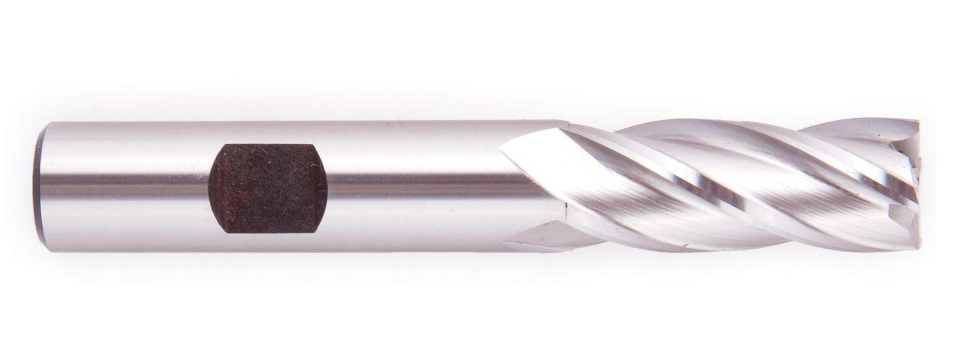 End Mill With TiNn Coated, Single End, 2 Inch Dia., 6-1/2 Inch Length, 6 Flutes