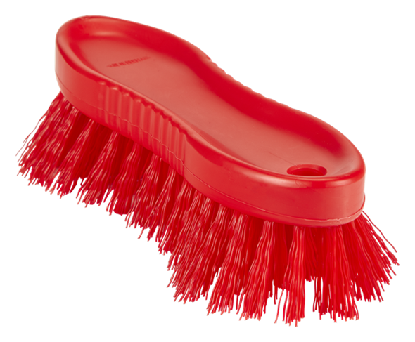 Scrubbing Brush, Stiff, 6.7 Inch Size, Red