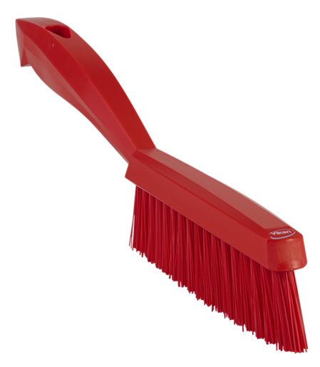 Utility Brush, Narrow, Stiff, 11 Inch x 0.75 Inch Size, PP/PBT, Red