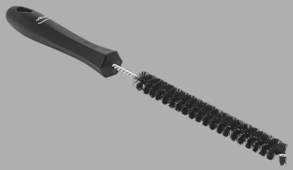 Drain Cleaning Brush, Stiff, 0.6 Inch Dia., PP/PBT, Black