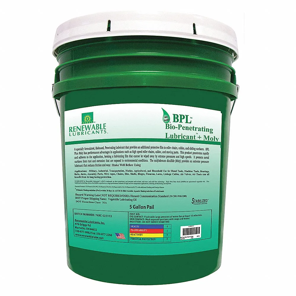 Bio Penetrating Lubricant, Plus Moly, 5 Gallon Capacity