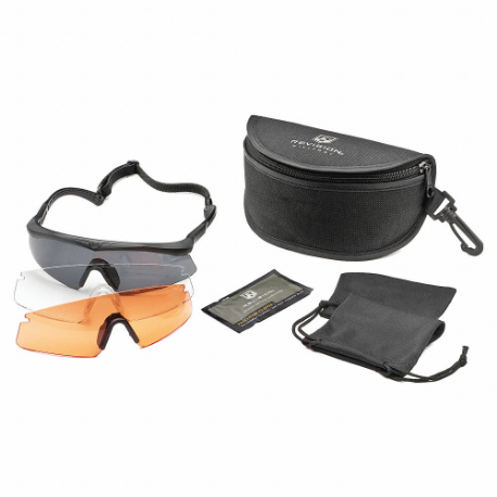 Safety Glasses, Wraparound Frame, Assorted, Black, M Eyewear Size, Unisex