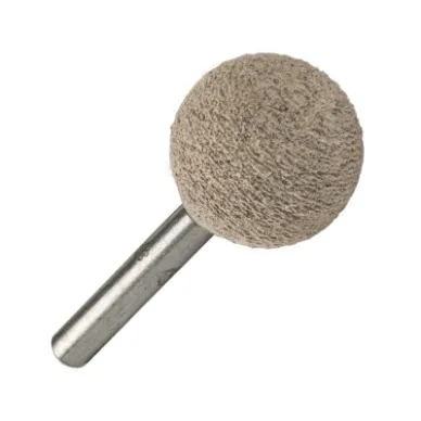 Cotton Fiber Mounted Point, 3/8 x 3/4 Inch Size, 36 Grain Size, Hard, 45370 RPM