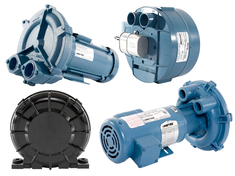 Regenerative Blower, Frame Size 9.96, 115V, Minispiral, 1 Stage, AC