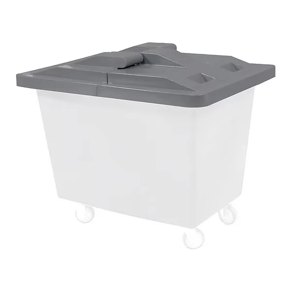 Poly Hinged Lid, 16 Bu, Gray
