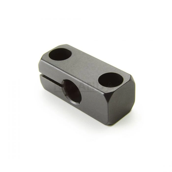 Connector Clamp, 1-Way Thru Hole 8mm, 31.5mm Length, Black Anodized Aluminum