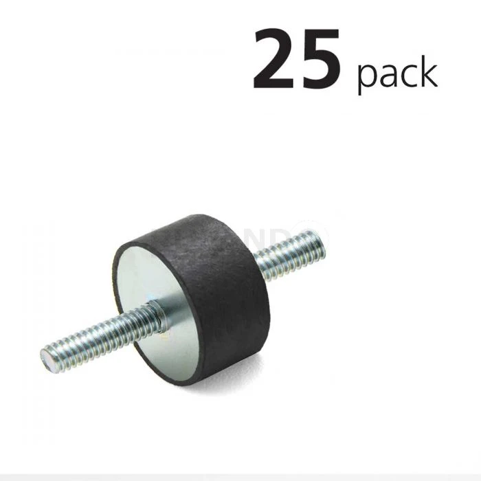 Vibration Isolation Mount, 0.63 Inch O.D., 8X32 Threaded Stud, Pack Of 25