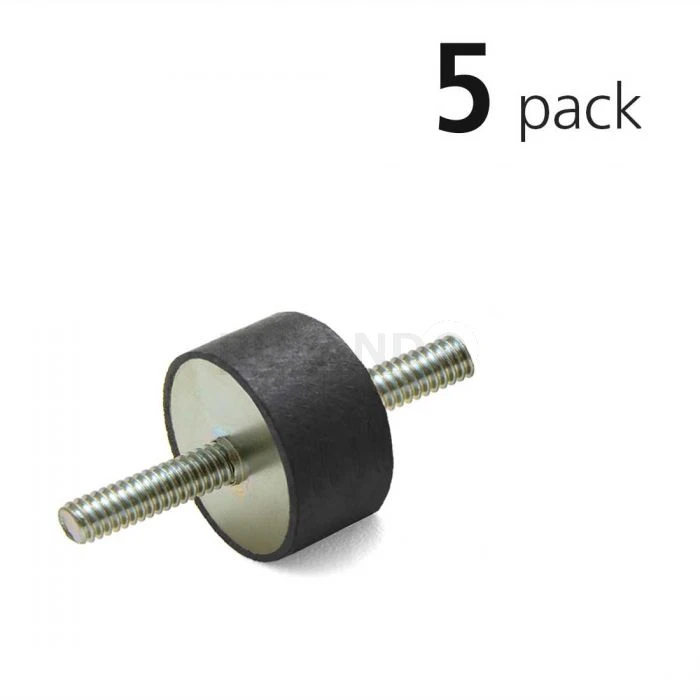 Vibration Isolation Mount, 0.98 Inch O.D., 5/16X18 Threaded Stud, Pack Of 5