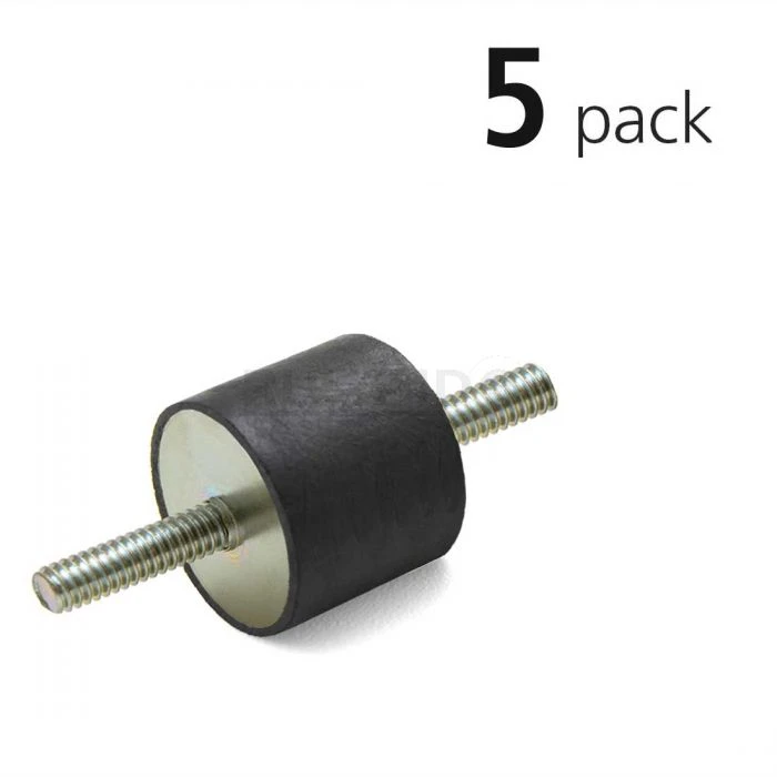 Vibration Isolation Mount, 0.98 Inch O.D., 5/16X18 Threaded Stud, Pack Of 5