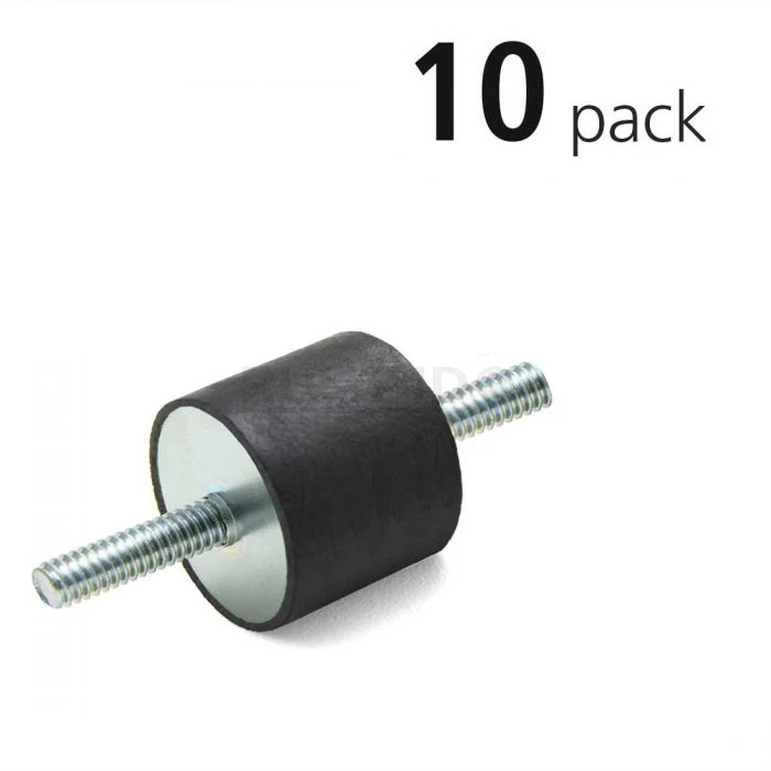 Vibration Isolation Mount, 30mm O.D., M8 Threaded Studs, 20mm Stud Length, Pack Of 10